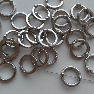 Akril köztes, gyöngykeret - külső átmérő: 14mm belső: 10mm - 10 db / csomag, Kellékek & szerszámok, Gyöngyfűzés kellékek, Egyéb alkatrész, , MESKA