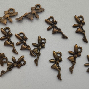 Fém medál - 19x8mm - tündér - 10 db / csomag - sárgaréz szín, Kellékek & szerszámok, Ékszerkellék, Medál csomag, , MESKA