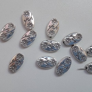 Fém köztes - 10x6x2mm - antik ezüst szín - 10 db / csomag, Kellékek & szerszámok, Gyöngyfűzés kellékek, Fém köztesek, , MESKA