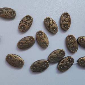 Fém köztes - 10x6x2mm - sárgaréz szín - 10 db / csomag, Kellékek & szerszámok, Gyöngyfűzés kellékek, Fém köztesek, , MESKA