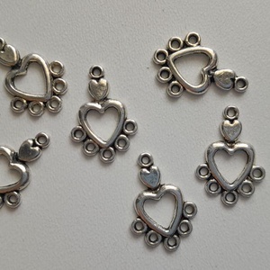 Fém fülbevalóalap / medálalap - 19x13mm - antik ezüst szín - 10 db / csomag, Kellékek & szerszámok, Gyöngyfűzés kellékek, Egyéb alkatrész, , MESKA