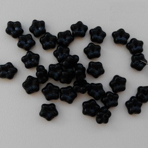 Cseh üveggyöngy virág - 7x3mm - 40 db / csomag - fekete, Kellékek & szerszámok, Gyöngyfűzés kellékek, Üveggyöngy, , MESKA