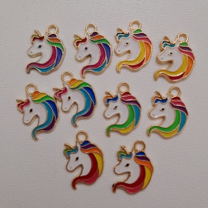Fém medál - 19x13mm - unikornis - 10 db / csomag , Kellékek & szerszámok, Ékszerkellék, Medál csomag, Ékszerkészítés, MESKA
