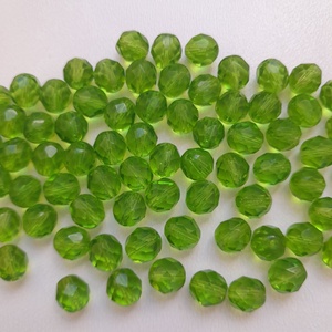 Cseh csiszolt üveggyöngy - 8mm - 30 db / csomag - zöld, Kellékek & szerszámok, Gyöngyfűzés kellékek, Egyéb alkatrész, Ékszerkészítés, MESKA