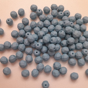 Cseh csiszolt üveggyöngy - 6mm - 40 db / csomag - matt kék, Kellékek & szerszámok, Gyöngyfűzés kellékek, Üveggyöngy, Ékszerkészítés, MESKA