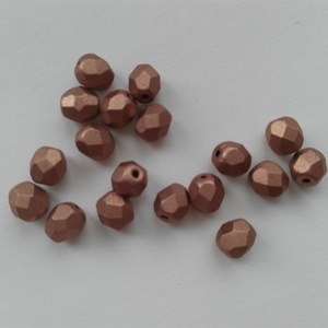 Cseh csiszolt üveggyöngy - 6mm - 40 db / csomag - metál bronz, Kellékek & szerszámok, Gyöngyfűzés kellékek, Üveggyöngy, Ékszerkészítés, MESKA