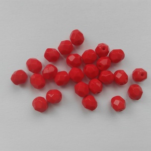Cseh csiszolt üveggyöngy - 6mm - 40 db / csomag - piros, Kellékek & szerszámok, Gyöngyfűzés kellékek, Üveggyöngy, Ékszerkészítés, MESKA