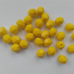 Cseh csiszolt üveggyöngy - 6mm - 40 db / csomag - citromsárga, Kellékek & szerszámok, Gyöngyfűzés kellékek, Üveggyöngy, Ékszerkészítés, MESKA