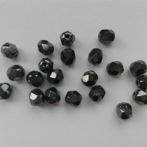 Cseh csiszolt üveggyöngy - 6mm - 40 db / csomag - sötétszürke, Kellékek & szerszámok, Gyöngyfűzés kellékek, Üveggyöngy, Ékszerkészítés, MESKA
