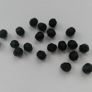 Cseh csiszolt üveggyöngy - 6mm - 40 db / csomag - matt fekete, Kellékek & szerszámok, Gyöngyfűzés kellékek, Üveggyöngy, Ékszerkészítés, MESKA