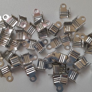 Szalagvég, végzáró - 11x6mm - 50 db / csomag - rhodium szín, Kellékek & szerszámok, Gyöngyfűzés kellékek, Egyéb alkatrész, , MESKA
