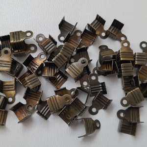 Szalagvég, végzáró - 11x6mm - 50 db / csomag - sárgaréz szín, Kellékek & szerszámok, Gyöngyfűzés kellékek, Egyéb alkatrész, , MESKA