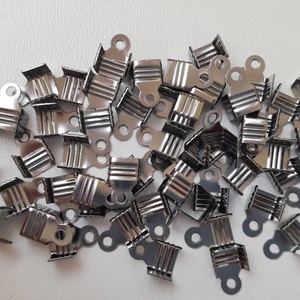 Szalagvég, végzáró - 11x6mm - 50 db / csomag - gunmetal szín, Kellékek & szerszámok, Gyöngyfűzés kellékek, Egyéb alkatrész, , MESKA