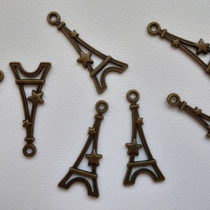 Fém medál - 29x13mm - Eiffel-torony - 10 db / csomag - sárgaréz szín, Kellékek & szerszámok, Ékszerkellék, Medál csomag, Ékszerkészítés, MESKA