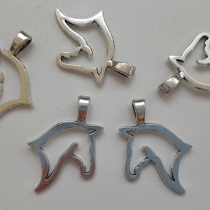 Fém medál - 28x21mm - ló - 10 db / csomag - antik ezüst szín, Kellékek & szerszámok, Ékszerkellék, Medál csomag, Ékszerkészítés, MESKA