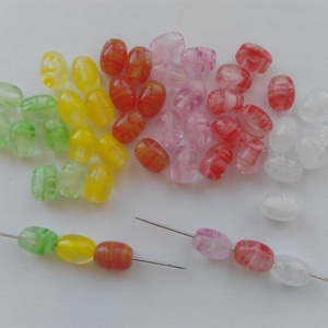 Cseh üveggyöngy - 7x5mm - 80 db / csomag - vegyes, Kellékek & szerszámok, Gyöngyfűzés kellékek, Üveggyöngy, , MESKA