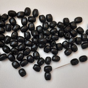Cseh üveggyöngy csavart formájú - 5x4mm - 90 db / csomag - fekete, Kellékek & szerszámok, Gyöngyfűzés kellékek, Üveggyöngy, , MESKA