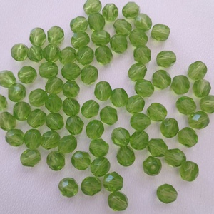 Cseh csiszolt üveggyöngy - 6mm - 40 db / csomag - zöld, Kellékek & szerszámok, Gyöngyfűzés kellékek, Üveggyöngy, Ékszerkészítés, MESKA