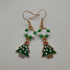 Karácsonyi fülbevaló - karácsonyfa - Meska.hu