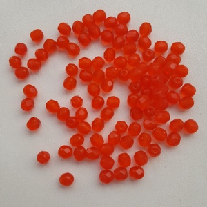 Cseh csiszolt üveggyöngy - 4mm - 100 db / csomag - narancs, Kellékek & szerszámok, Gyöngyfűzés kellékek, Üveggyöngy, Ékszerkészítés, MESKA
