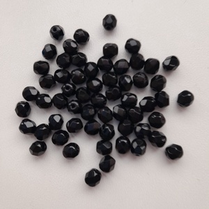 Cseh csiszolt üveggyöngy - 5mm - 60 db / csomag - fekete, Kellékek & szerszámok, Gyöngyfűzés kellékek, Üveggyöngy, Ékszerkészítés, MESKA