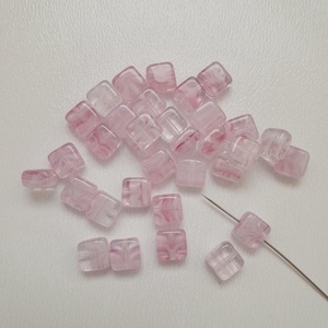 Cseh üveggyöngy - 6x6x3mm - 44 db / csomag - rózsaszín, Kellékek & szerszámok, Gyöngyfűzés kellékek, Üveggyöngy, , MESKA