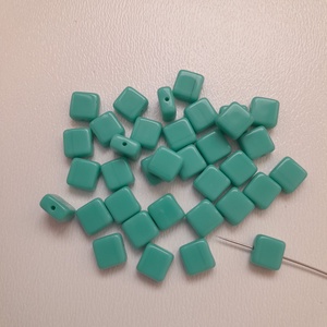 Cseh üveggyöngy - 6x6x3mm - 44 db / csomag - türkizkék, Kellékek & szerszámok, Gyöngyfűzés kellékek, Üveggyöngy, , MESKA