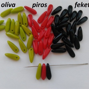Cseh üveggyöngy - 9x3mm - 60 db / csomag - vegyes, Kellékek & szerszámok, Gyöngyfűzés kellékek, Üveggyöngy, , MESKA