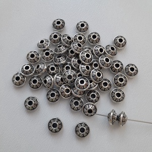 Fém köztes - 6,5 x 3mm - 56 db / csomag - antik ezüst szín, Kellékek & szerszámok, Gyöngyfűzés kellékek, Fém köztesek, , MESKA