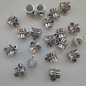 Fém medáltartó - 10x7mm - 10 db / csomag - antik ezüst szín, Kellékek & szerszámok, Gyöngyfűzés kellékek, Egyéb alkatrész, , MESKA