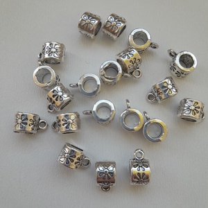 Fém medáltartó - 10x6mm - 10 db / csomag - antik ezüst szín, Kellékek & szerszámok, Gyöngyfűzés kellékek, Egyéb alkatrész, , MESKA