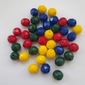 Cseh csiszolt üveggyöngy - 8mm - 40 db / csomag - vegyes, Kellékek & szerszámok, Gyöngyfűzés kellékek, Üveggyöngy, Ékszerkészítés, MESKA