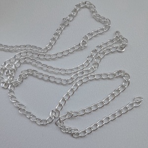 Ékszerlánc - 1méter / darab - ezüst szín - szem méret: 3x4mm, Kellékek & szerszámok, Ékszerkellék, Ékszerlánc, Ékszerkészítés, MESKA