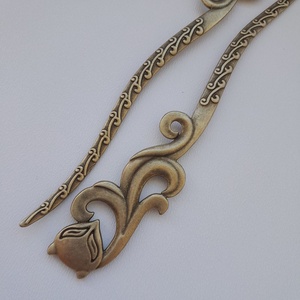 Könyvjelző alap - 158mm - sárgaréz szín (2 db / csomag) - kellékek & szerszámok - gyöngyfűzés kellékek - egyéb alkatrész - Meska.hu