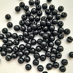 Akrilgyöngy - 6mm - 100 db / csomag - fekete, Kellékek & szerszámok, Gyöngyfűzés kellékek, Műanyag gyöngy, , MESKA
