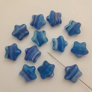 Cseh üveggyöngy csillag - 12mm - 12 db / csomag, Kellékek & szerszámok, Gyöngyfűzés kellékek, Üveggyöngy, , MESKA