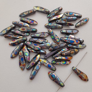Cseh üveggyöngy szirom - 16 x 5,5 mm - 20 db / csomag , Kellékek & szerszámok, Gyöngyfűzés kellékek, Üveggyöngy, , MESKA