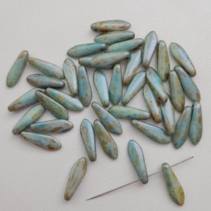 Cseh üveggyöngy szirom - 16 x 5,5 mm - 38 db / csomag , Kellékek & szerszámok, Gyöngyfűzés kellékek, Üveggyöngy, , MESKA