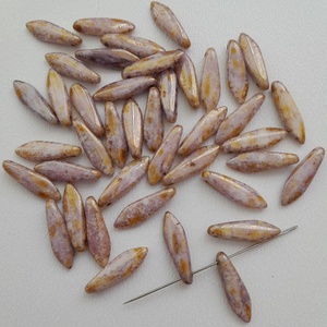 Cseh üveggyöngy szirom - 16 x 5,5 mm - 40 db / csomag , Kellékek & szerszámok, Gyöngyfűzés kellékek, Üveggyöngy, , MESKA