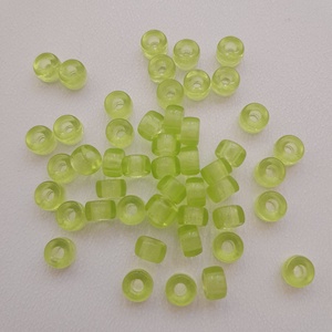 Cseh nagylyukú üveggyöngy - 6x4mm - 49 db / csomag - zöld, Kellékek & szerszámok, Gyöngyfűzés kellékek, Üveggyöngy, , MESKA