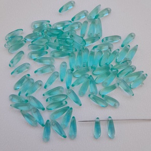 Cseh üveggyöngy - 9x3mm - 60 db / csomag - világoskék, Kellékek & szerszámok, Gyöngyfűzés kellékek, Üveggyöngy, , MESKA