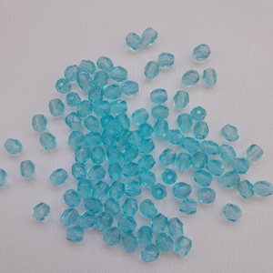 Cseh csiszolt üveggyöngy - 4mm - 100 db / csomag - világoskék, Kellékek & szerszámok, Gyöngyfűzés kellékek, Üveggyöngy, Ékszerkészítés, MESKA
