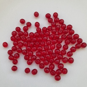 Cseh üveggyöngy golyó - 4mm - 100 db / csomag - piros, Kellékek & szerszámok, Gyöngyfűzés kellékek, Üveggyöngy, , MESKA