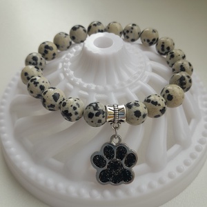 Dalmata jáspis ásványkarkötő - ékszer - karkötő - ásványkarkötő - Meska.hu