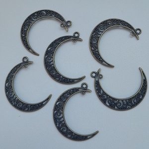 Fém fülbevalóalap / medálalap - 41x30mm - sárgaréz szín - 6 db / csomag, Kellékek & szerszámok, Gyöngyfűzés kellékek, Egyéb alkatrész, , MESKA