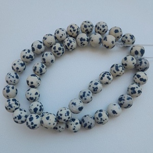 Dalmata jáspis matt szál - 8mm (44db / szál) - kellékek & szerszámok - ásvány alapanyag - ásványfüzér - Meska.hu