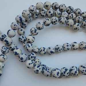 Dalmata jáspis matt szál - 8mm (44db / szál), Kellékek & szerszámok, Ásvány alapanyag, Ásványfüzér, , MESKA