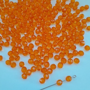 Akrilgyöngy - 6mm - narancs - választható kiszerelés, Kellékek & szerszámok, Gyöngyfűzés kellékek, Műanyag gyöngy, , MESKA