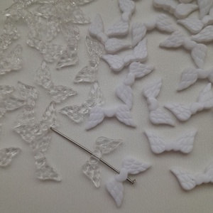 Akril angyalszárny köztes - 19x9mm - 40 db / csomag - választható szín, Kellékek & szerszámok, Ékszerkellék, Charmok, Ékszerkészítés, MESKA