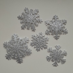 Csillogó dekorgumi hópihék - 25 db / csomag - ezüst - Meska.hu